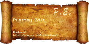 Pusztay Edit névjegykártya